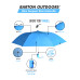 Compact Umbrella - Blue - Great for Travel - Lightweight - 41" Canopy - 20.5" Long When Open - Push Button Auto - Polyester - Flat Top