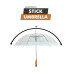Rain Umbrella - Clear - 48" Across - Rip-Resistant  - Auto Open - Light Strong Metal Shaft and Ribs - Resin Handle