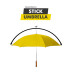 Rain Umbrella - Yellow - 48" Across - Rip-Resistant Polyester - Auto Open - Light Strong Metal Shaft and Ribs - Resin Handle