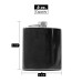 Hip Flask Holding 6 oz - Pocket Size, Stainless Steel, Rustproof, Screw-On Cap - Black Finish
