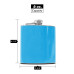 Hip Flask Holding 6 oz - Pocket Size, Stainless Steel, Rustproof, Screw-On Cap - Baby Blue Finish