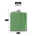 Hip Flask Holding 6 oz - Pocket Size, Stainless Steel, Rustproof, Screw-On Cap - Green Finish