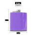 Hip Flask Holding 6 oz - Pocket Size, Stainless Steel, Rustproof, Screw-On Cap - Purple Finish