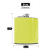 Hip Flask Holding 6 oz - Pocket Size, Stainless Steel, Rustproof, Screw-On Cap - Yellow Finish