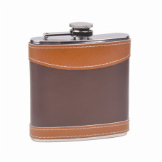 6oz Leather Wrapped Hip Flask
