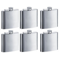Personalized Groomsman Flasks, 6pcs Engraved with Funnels Personalized Groomsman Flasks, 6pcs Engraved with Funnels