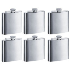 Personalized Groomsman Flasks, 6pcs Engraved with Funnels