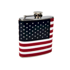 Top Shelf Flasks Stitched American Flag Flask, 6 oz