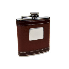 Personalized Faux Leather Hip Flask with Engraving