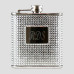 Silver Bead 6oz Flask with Engraving Plate