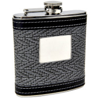 Classy 2-Tone Black/White Personalized Flask Classy 2-Tone Black/White Personalized Flask