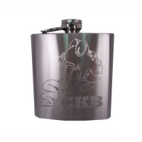 Custom Engraved Hip Flask Holding 6 oz - Stainless Steel, Rustproof, Pocket Size, Screw-On Cap - Metallic Grey Finish Ideal for Personalization Custom Engraved Hip Flask Holding 6 oz - Stainless Steel, Rustproof, Pocket Size, Screw-On Cap - Metallic Grey Finish Ideal for Personalization