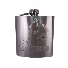 Custom Engraved Hip Flask Holding 6 oz - Stainless Steel, Rustproof, Pocket Size, Screw-On Cap - Metallic Grey Finish Ideal for Personalization