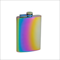 8oz Rainbow Colored Hip Flask 8oz Rainbow Colored Hip Flask