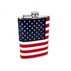 8oz Stitched American Flag Flask