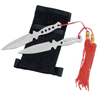 2 pc Throwing Knife Set with Forearm Sheath