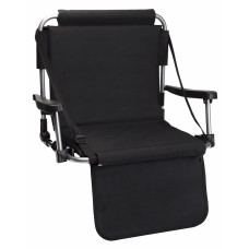Black Stadium Style Barton Outdoor Folding Chair