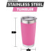 Stainless Steel Tumbler for Hot or Cold Drinks - 5 Color Options