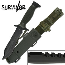SURVIVOR SURVIVAL KNIFE WITH ABS SHEATH