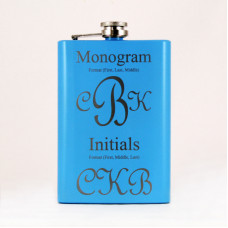 Baby Blue Custom Engraved Flasks