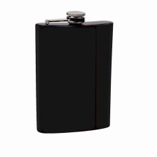 Black Powder Coated 8oz Flask