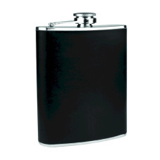 Stainless Steel Flask with Black Wrap