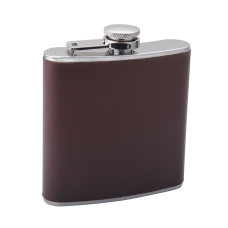 6oz Brown Leather Flask