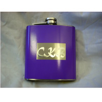 Purple Custom Engraved 6oz Hip Flask