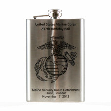 - Laser Engraved 8oz Hip Flask