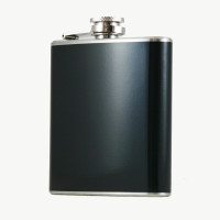 Hip Flask Holding 6 oz - Pocket Size, Stainless Steel, Rustproof, Screw-On Cap - Black Finish Hip Flask Holding 6 oz - Pocket Size, Stainless Steel, Rustproof, Screw-On Cap - Black Finish