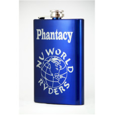 Personalized Electric Blue Engraved Flask