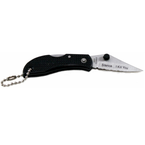 Keychain Knife - Surgical Stainless Steel Half-Serrated 1 7/8 Blade for  Cutting Cord or Twine - Light Plastic Handle - 2 1/2 Folded, 4 1/4 Open -  Knife Blades 