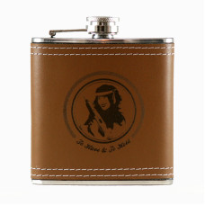 6oz Leather Engraved Hip Flask