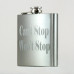 Custom Engraved Hip Flask Holding 6 oz - Pocket Size, Stainless Steel, Rustproof, Screw-On Cap - Metallic Grey Finish Perfect for Personalization