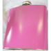 Hip Flask Holding 6 oz - Pocket Size, Stainless Steel, Rustproof, Screw-On Cap - Pink Finish