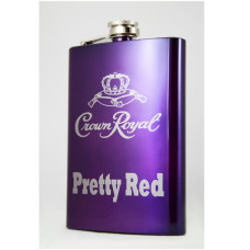 Engraved Electric Purple Hip Flask