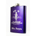 Engraved Electric Purple Hip Flask