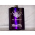 Engraved Electric Purple Hip Flask