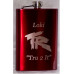 Engraved Neon Red Hip Flask