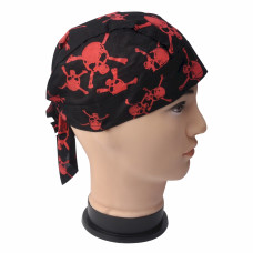 Red Skull and Cross Bones Skull Cap