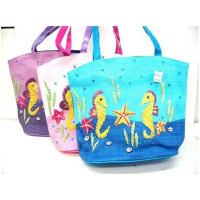 Sea Life Hand Crafted Straw Bag