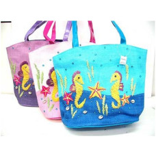 Sea Life Hand Crafted Straw Bag