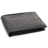 Black Leather Double Bill Men’s Wallet