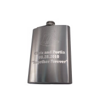 Custom Engraved Hip Flask Holding 8 oz - Metallic Grey, Stainless Steel, Leakproof, Rustproof Finish Custom Engraved Hip Flask Holding 8 oz - Metallic Grey, Stainless Steel, Leakproof, Rustproof Finish