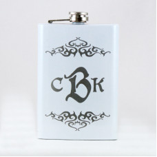 Personalized White 8oz Hip Flask
