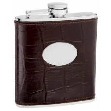 6 Oz. Hip Flask Holders with Eel Skin Patterns