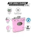 Engravable Silver Stud Hip Flask with Pink Faux Leather