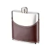 6oz Brown Leather Flask with Mirror Finish