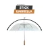 Rain Umbrella - Clear - 48" Across - Rip-Resistant  - Auto Open - Light Strong Metal Shaft and Ribs - Resin Handle