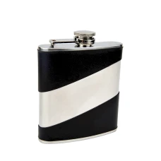 Faux Leather Hip Flask with Personalized Engraving